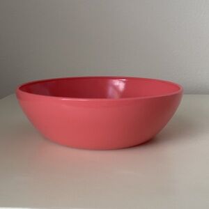 Vintage Mid Century Hazel Atlas Salmon Pink Moderntone Platonite Milk Glass Bowl